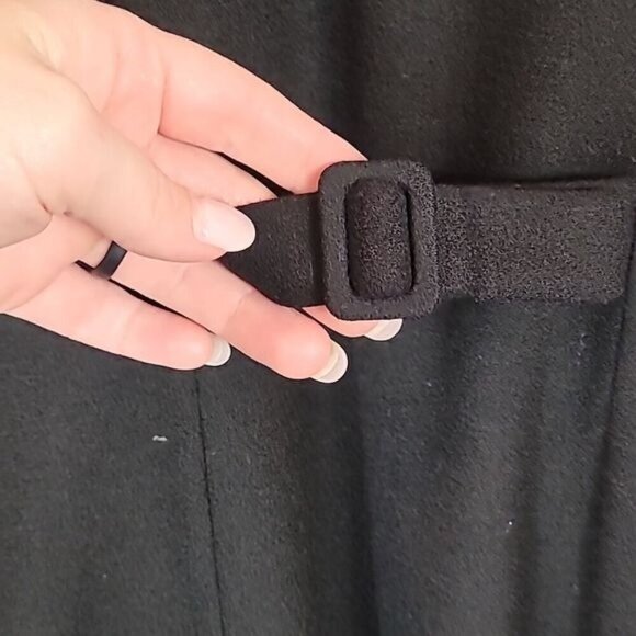 Vintage Talbots 100% Wool Trench Coat Size S Black Button Velvet Classic Y2K 90s - Picture 12 of 13